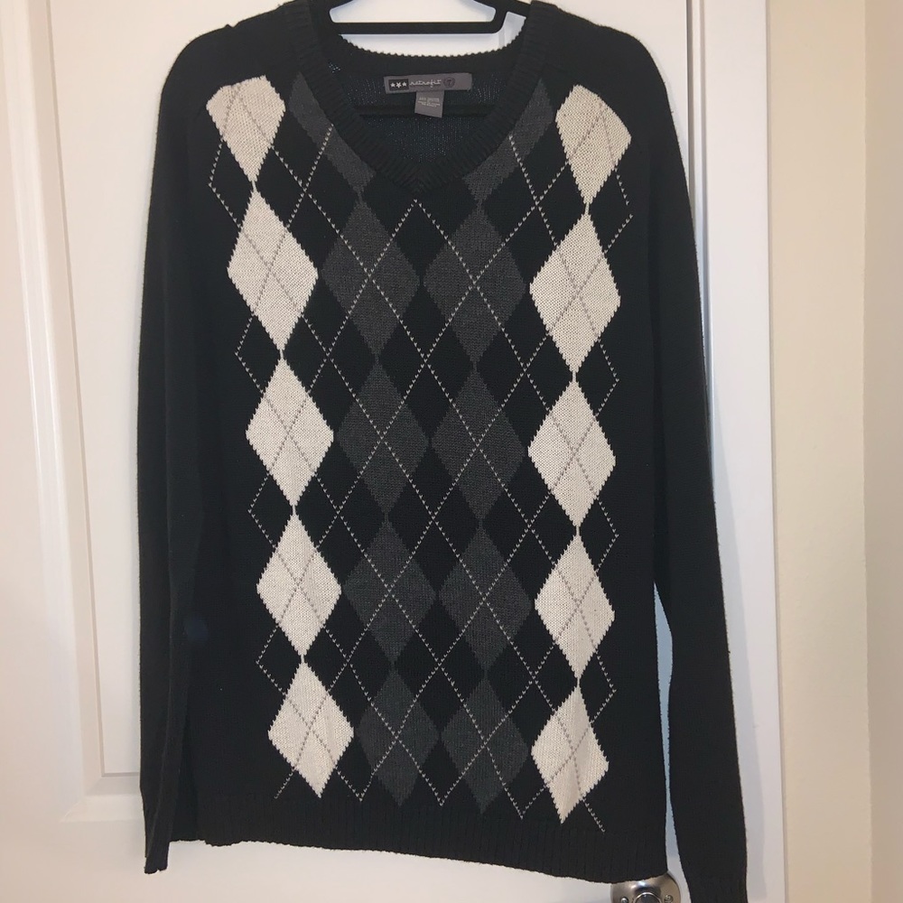 thrifted oversized argyll patterned sweater